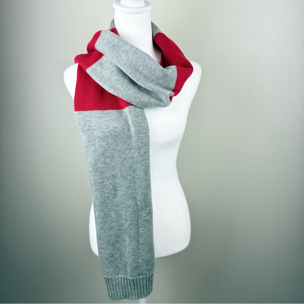 Krimson Klover Wool Blend Knit Red and Gray‎ Scarf